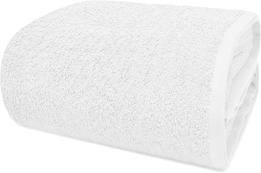 DAN RIVER Pack of 1 Jumbo Bath Sheet 40x80 Inches, Super Soft Quick Dry Cotton Towels, Luxury Oversized White Bath Towels