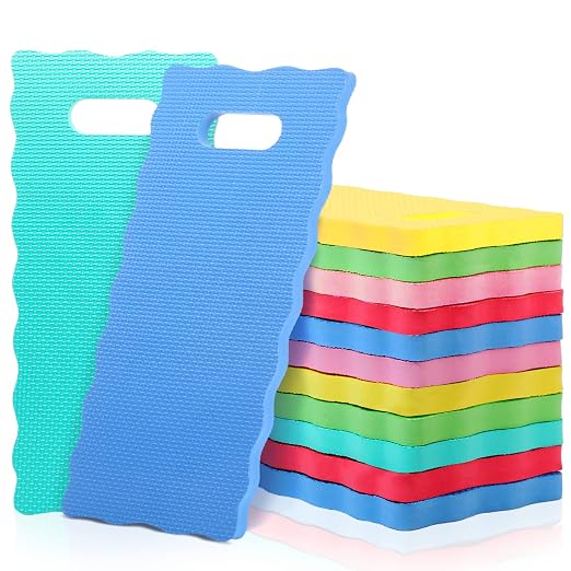 Woanger 12 Pcs Garden Kneeling Mat Foam Knee Mat Gardening Waterproof Knee Cushion for Baby Bath Seat Floor Yoga Exercise Seating Praying Work Classroom, 15.7 x 7 x 0.8 Inch (Multicolor)