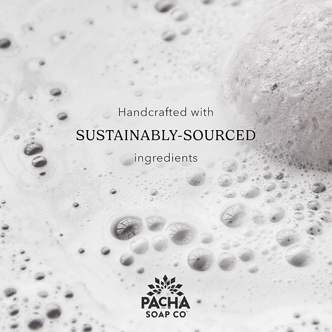 PACHA SOAP Co. Froth Bath Bomb, Pacha Peaces, Uplift, 2-Pack (8-Pieces) - Scents of Almond, Coconut, and Patchouli, & Lemongrass - Nourishing, Moisturizing, Naturally Derived & Handcrafted in The USA