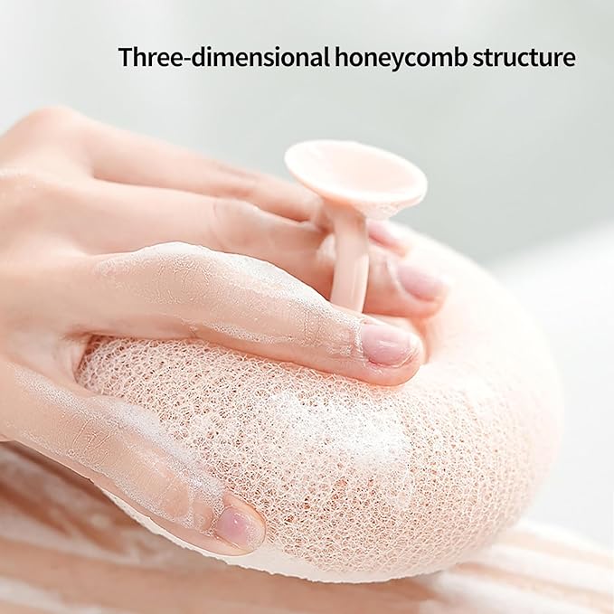 2-in-1 Sunflower Shower Sponge with Suction Cup | Exfoliating Bath Sponge for Soft Skin | Hypoallergenic & Eco-Friendly Body Scrubber for Spa-Like Luxury (4-Color Set)