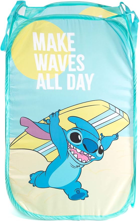 Jay Franco Disney Lilo and Stitch Kids Collapsible Pop Up Laundry Hamper | Mesh Basket with Durable Handles, Folds Flat for Storage, Lightweight for Bedroom or Nursery, Officially Licensed