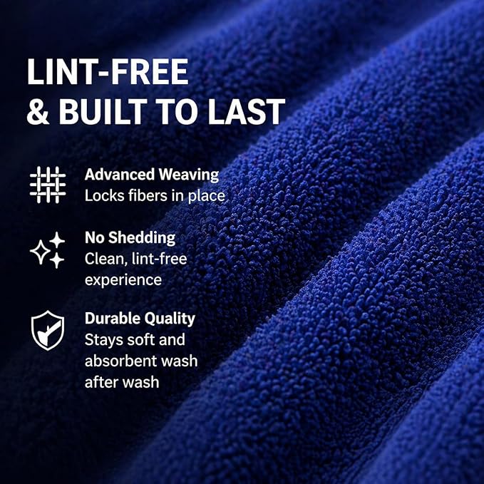 SEISSO 4 Pack Extra Large Bath Towels 63"x35", Bath Sheets for Sensitive Skin 70% Polyester 30% Viscose Fiber from Bamboo, Super Soft, Highly Absorbent & Quick Dry, Oversized (4, Navy Blue)