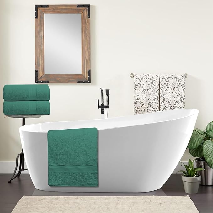 100% Cotton Luxury Bath Sheets - Pack of 2 (35" x 70") | Super Soft, Quick-Dry & Highly Absorbent Towels for Bathroom, Home, Spa & Gym (Dusty Green)