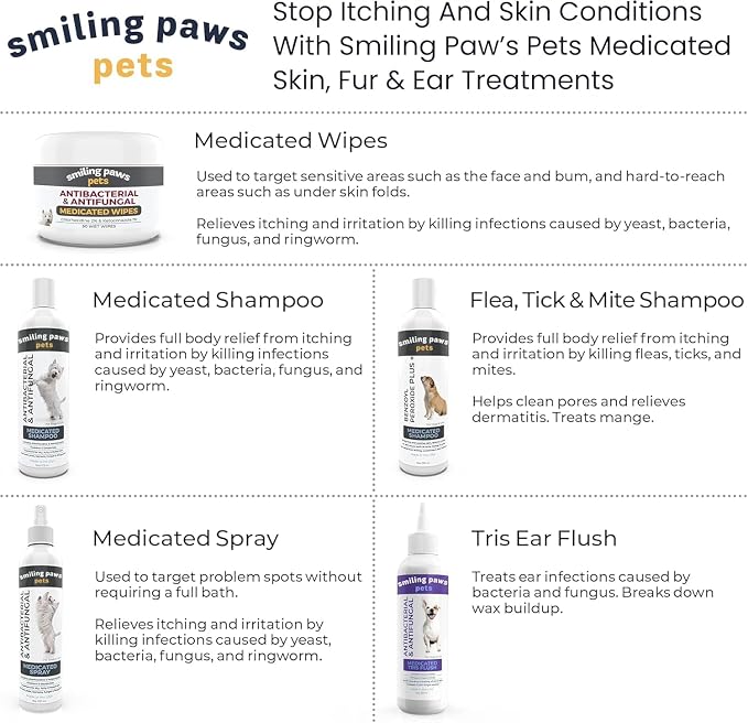 Smiling Paws Pets Wipe for Dogs & Cats - 50ct (3 Pack)