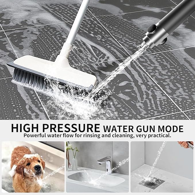 High Pressure Shower Head, Shower Head High Pressure, Showerhead with Handheld and 4 Filters, 4 Spray Modes & Pause Switch, Silicone Scalp Massager, 59" Hose & Bracket for Hard Water & Pets, Gray