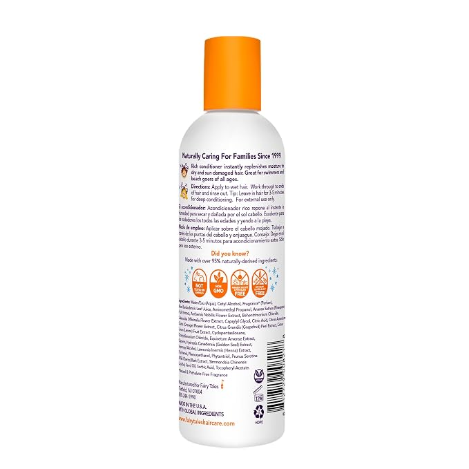Fairy Tales Sun & Swim Lemon-Aid Kids Conditioner - After Pool & Beach Hair Conditioner - Replenishes Moisture, Softens & Detangles After Chlorine, Salt & Sun - Citrus Scent - 8 oz