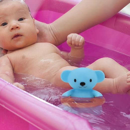 SUPVOX Bear Shaped Bath Thermometer for Babies, Lovely Water Temperature Gauge, Sky-Blue Shower Water Thermometer, Safe Bathing Temperature Tester for Bathtub