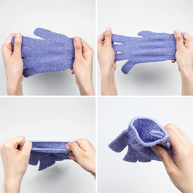 30 Pcs Exfoliating Gloves for Shower, 15 Colors Body Exfoliator Glove with Hanging Loop, Scrub Exfoliate Glove Mitt Bath Face Spa Hand Scrubber Wash Deep Scrubbing Dead Skin for Women Men, by Aisuly