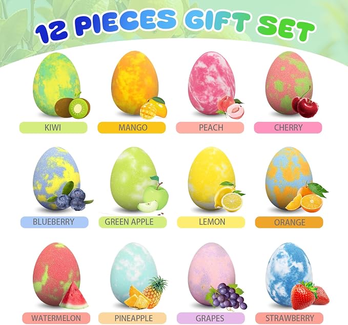 Bath Bombs for Kids with Surprise Toys Inside, 12 Pack Dinosaur Bath Bombs with Dino Toy & Suction Cup Bath Toys, Birthdays Gifts for Boys Girls, Colorful Bubble Bath Fizzy Ball for Kids Christmas