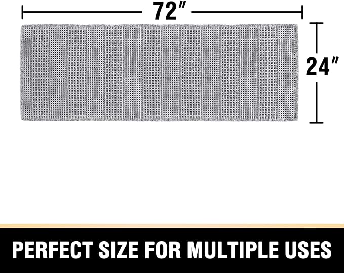 H.VERSAILTEX Upgraded Waffle Runner Rug Super Absorbent Non Slip Bath Rug for Bathroom Floor, Machine Washable Dry Fast, Beside Tub, 24" x 72", Dove