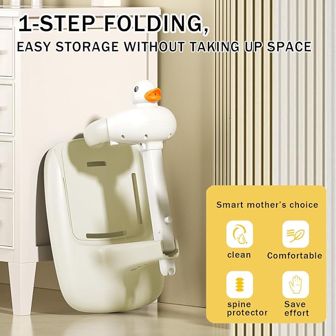 Adjustable Height Baby Shower Stand with Anti-Slip Base, Bath Shower Standing Support, Portable Bath Helper