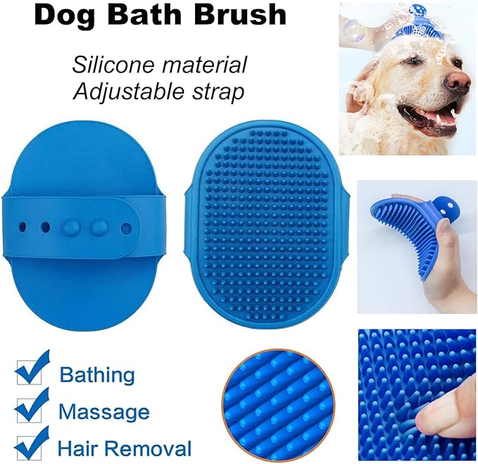 Dog Dry Shampoo, Waterless Dog Shampoo with Silicone Brush, PH-Balanced Dog Shampoo Foam for Dogs & Cats, Clean Moisturizes Skin & Deodorizes Coat with Fresh Smell