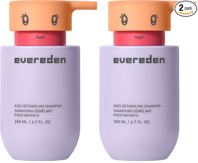 Evereden Kids Shampoo | Detangling Shampoo for Girls with Curly or Straight Hair | Clean, Non-Toxic, and Gentle Haircare | Sulfate-Free, Hypoallergenic, Safe for Daily Use | 6.7 fl oz (Pack of 2)