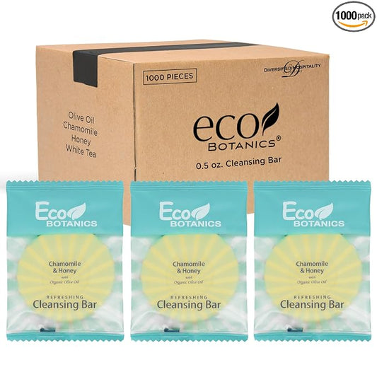Eco Botanics Travel Size Hotel Body Bar 1000 Count 0.5 oz Bottles Guest Amenities for Hotels Vacation Rentals and Short Term Rentals Paraben Free White Tea Scent Infused with Aloe Honey & Olive Oil