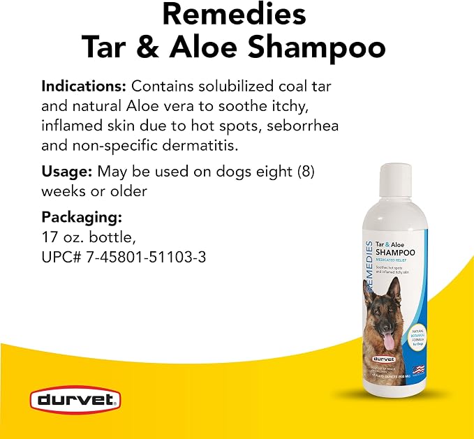 Durvet Naturals Tar and Aloe Shampoo, 17-Ounce