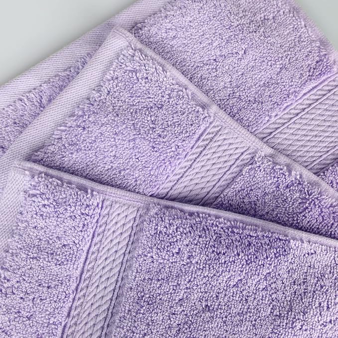 SUPERIOR Egyptian Cotton Ultra Plush & Absorbent, 3 Piece Set, Purple | Quick Dry, Soft Luxury Towel Set, Bath Essentials, Guest Bath, Spa, 1 Bath, 1 Hand, 1 Face Towels, Madeline Towels