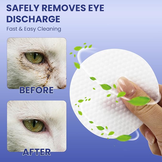 Dog Eye Wipes 180 Counts, Gently Clean Eye Wipes for Dogs & Cats Textured Grooming Pet Eye Wipes for Dogs and Cats, Fight Tear Stains, Eye Debris, Discharge, Mucus Secretions with Aloe & Chamomile