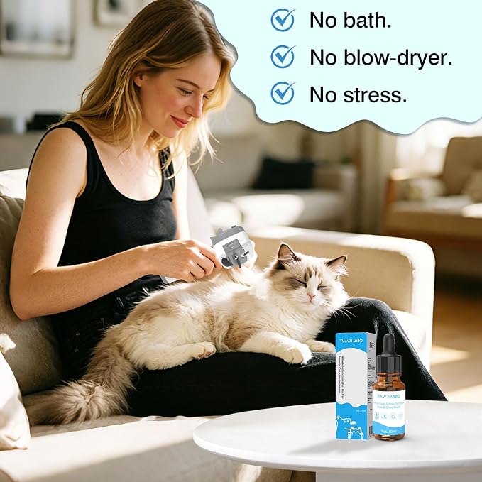 Waterless Cat Shampoo for Pets Who Hate Baths – No-Rinse, Concentrated & Gentle | Pomegranate Scent, Non-Sticky Hydrating Formula | for Steam Brush, Travel-Friendly | 2Pcs, 0.34 oz Each