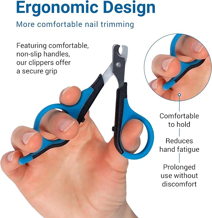 Professional Cat Nail Clippers, Made in Germany - Stainless Steel Claw Scissors for Kittens, Cats & Small Pets, Safe Trimmer for Thick Nails, Beginner-Friendly with Non-Slip Grip