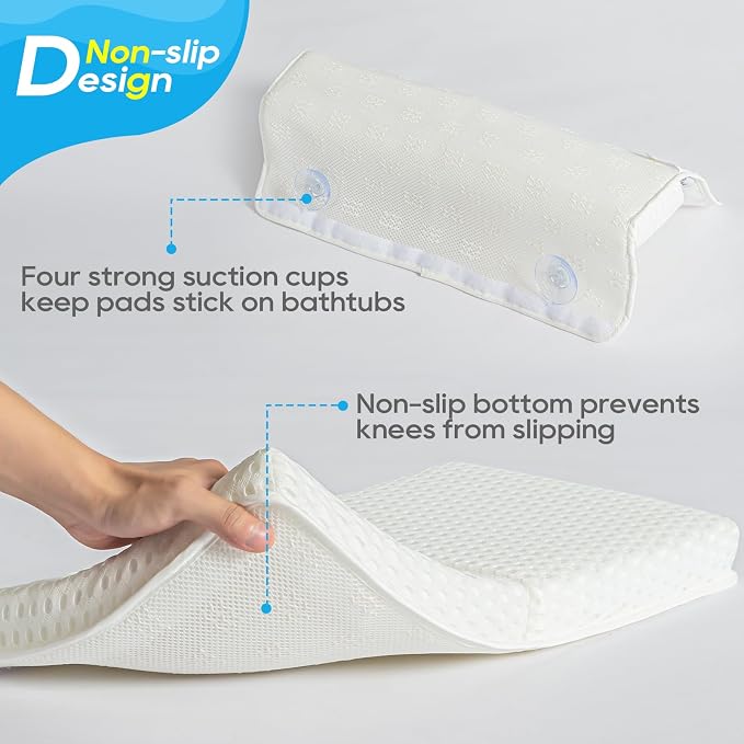 OS OMYSTYLE Baby Bath Kneeler Pad Set, White