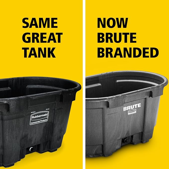 Rubbermaid Commercial Products Stock Tank 100-Gallons Structural Foam Heavy Duty Container for Livestock/Animal/Cattle Feed & Water Outdoor Homemade Pool/Hot Tub/Bathtub & Pet Cleaning/Dog Wash