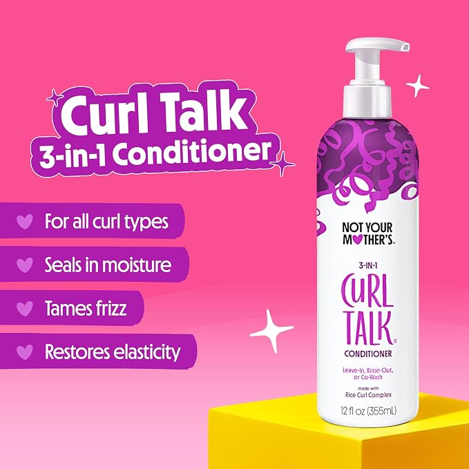 Not Your Mother's Curl Talk Shampoo and Conditioner Set for Curly Hair - (2 Pack) 12 fl oz - Shampoo and Conditioner for Women with All Curl Types - Cleanse & Hydrate Curly Hair - Control Frizz