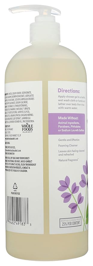365 by Whole Foods Market, Shower Gel Lavender, 32 Fl Oz (Pack of 2)