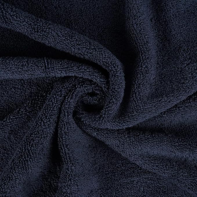 CASA COPENHAGEN Solitaire 2Pcs 100% Egyptian Cotton Large Designer Bathsheet Towels Set- Navy Blue, 600GSM, 35"x70" 2Bath Sheet Towels for Bathroom Gift Set for Women & Men