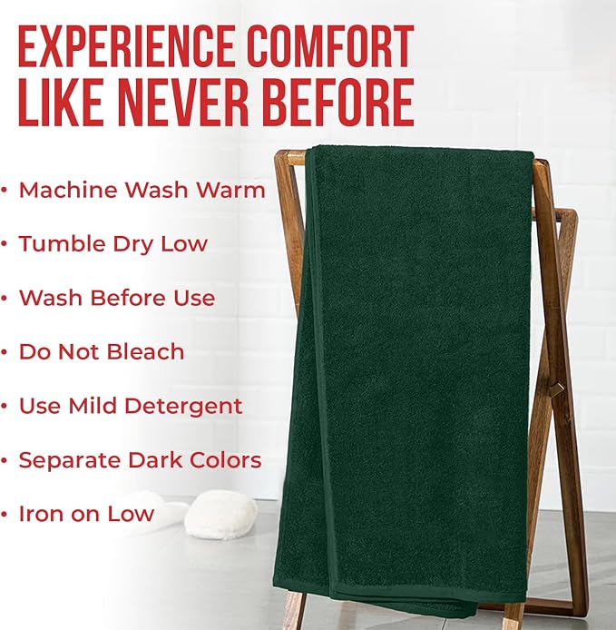 RIVERSIDE Pack of 1 Jumbo Bath Sheet 40 x 80 Inches - Extra Large Bath Towel, Super Soft & Highly Absorbent, 100% Cotton Quick Dry, Perfect to Wrap Yourself in - Hunter Green