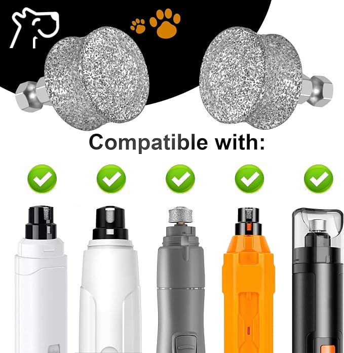 IREDOON Dog Nail Grinder Replacement Head-Integrated Grinding Head for Casfuy and Most Brands, Highly Efficient, Safe and Durable (2pcs)
