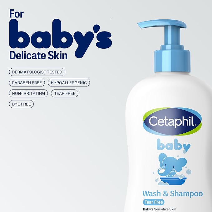 Cetaphil 2-in-1 Baby Shampoo & Body Wash, Tear Free, Calendula, 7.8 Fl Oz | 2-In-1 Baby Wash And Shampoo, Organic Calendula, Tear Free, Paraben Free, Newborn Sensitive Skin, No Colorants Or Mineral Oil