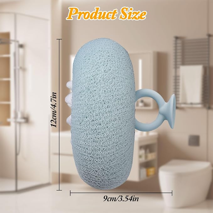 2Pcs Upgrade 2-in-1 Sunflower Bath Ball,Soft Bath Ball with Hanging and Adsorbable Suction Cup，Exfoliating Bath Sponges for Shower Women Men (Pink+Blue-Green)