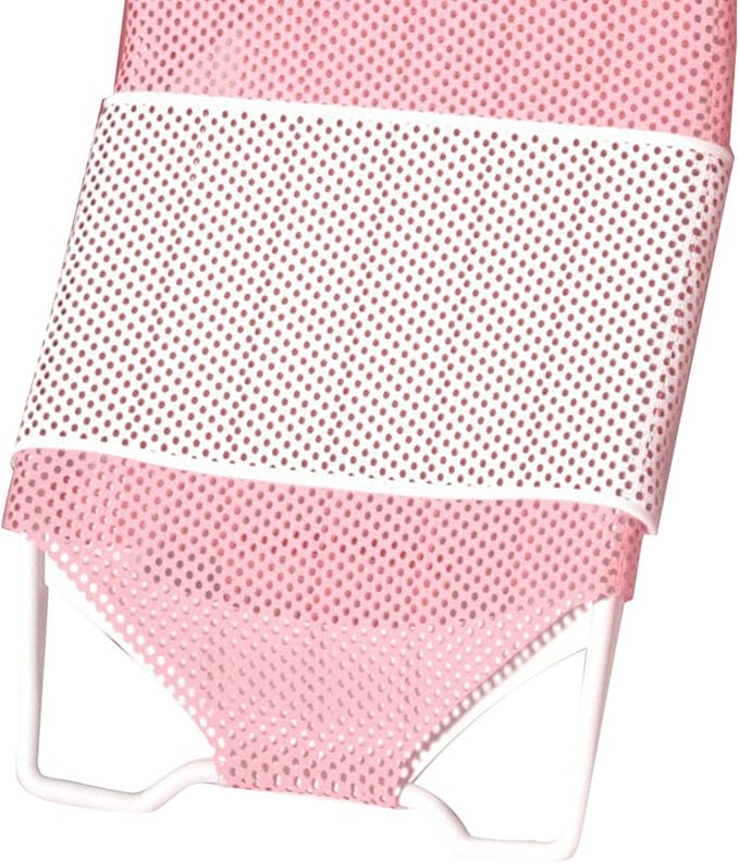 Baby Bath Seat Support, Non Slip Mesh Cushion Portable Bath Tub Seat Net for Newborns to Toddlers Pink PP Material with Pillow and Slip Pad