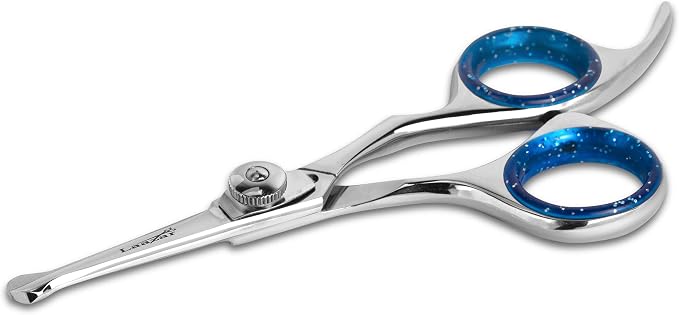 Laazar Straight Dog Grooming Scissors - Comfortable Around The Eyes Cat & Dog Scissors | Blunt Dog Trimming Scissors| Premium Stainless Steel | Grooming Scissors For Dogs - Small Dog Scissors