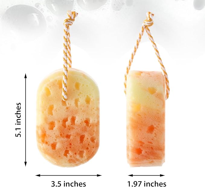 Boao 5 Pieces Soft Bath Sponge Shower Natural Gentle Soothing Body Fiber Exfoliating Shower Sponge Wash Bouquet for Women Men, Random Color (Bright Color)