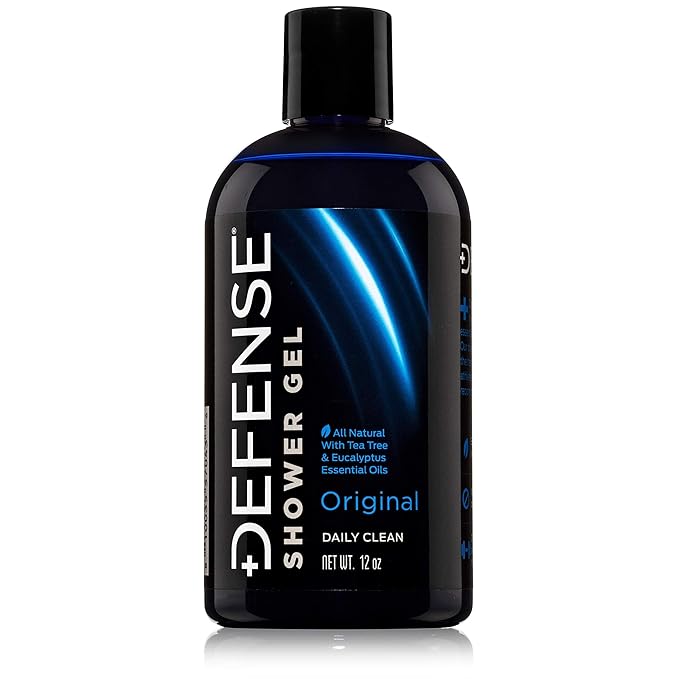 Defense Soap Tea Tree Body Wash | All Natural Organic Shower Soap for Athletes | Odor Control & Skin Fungal Protection for Sports, Post Workout & Recovery - 12 oz