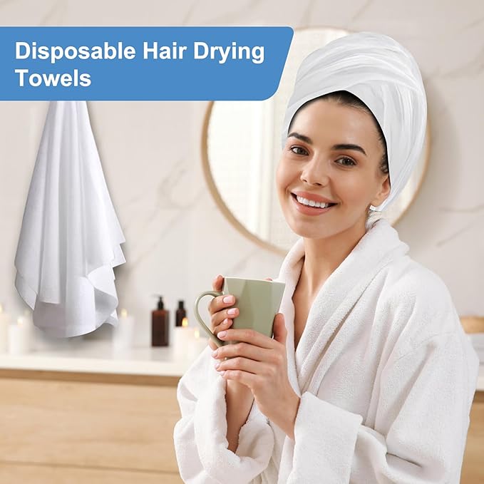 Disposable Towels 20 Count, 32"x16" Ultra Absorbent & Soft Disposable Body Towels, Single-Use Cleaning Towels, Suitable for Home, Salon, Travel, Comping, Gym, Pet, Bulk Towel