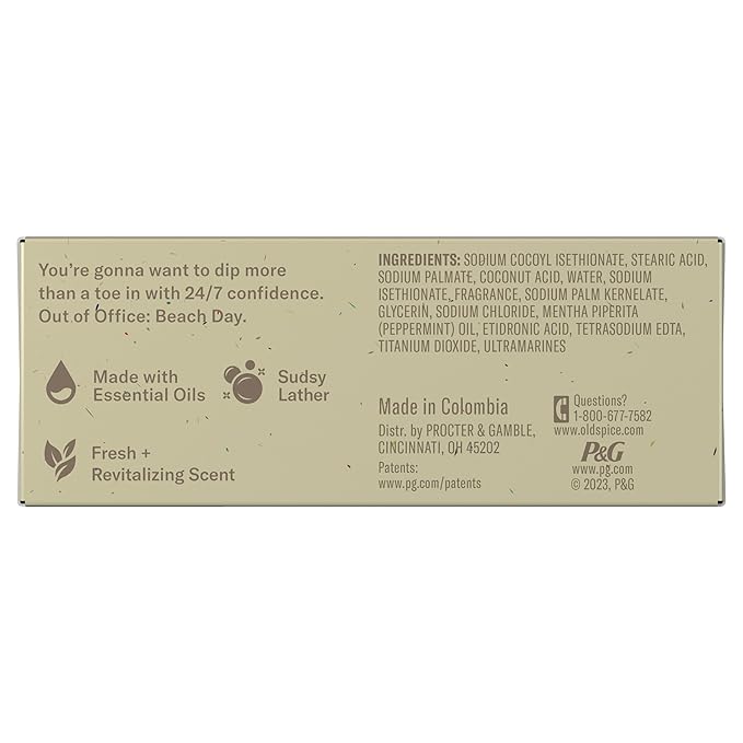 Old Spice Premium Bar Soap, Seas The Day Eucalyptus and Coconut Cream Scent, With Plant Based Cleansers, 5.0 oz (Pack of 6)