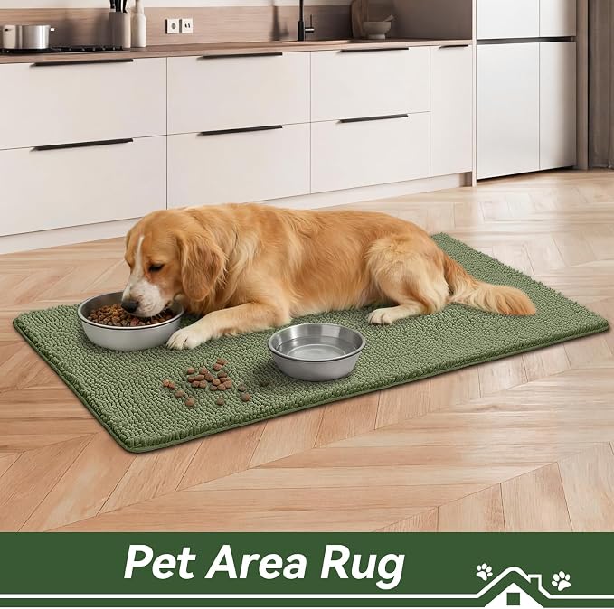 Bcoimo Super Absorbent Dog Door Mat, 48"*30" Anti Slip Mat for Muddy Paws, Pet Rugs for Dirty Paws Washable that Absorbs Moisture and Dirt, for Dog Cage and Pet Resting Carpet