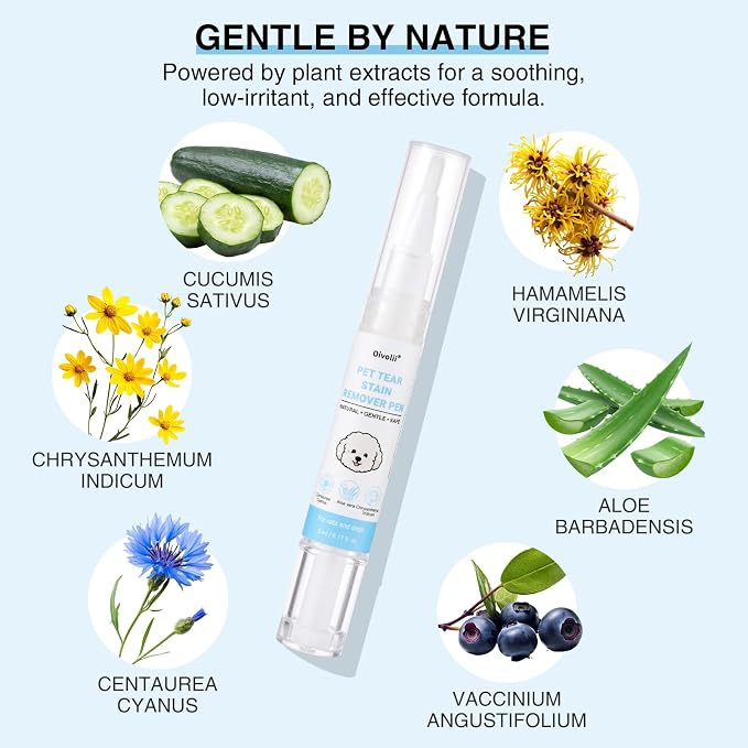 Tear Stain Remover Pen for Dogs & Cats – Aloe Formula Gentle Eye Cleaner with Soft Tip for Easy Use – Especially for White Dogs – Dog Eye Drops Alternative – Safe for Daily Use– 3 Pack