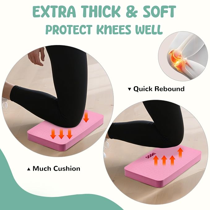 Baby Bath Kneeler, Extra Thick Kneeling Pad for Bathing Babies, Soft Foam Cushioning for Knee, 1.5" Thick Non-Slip, Fast-Drying,Gardening, Bathing Baby, Workout Supplies-Pink