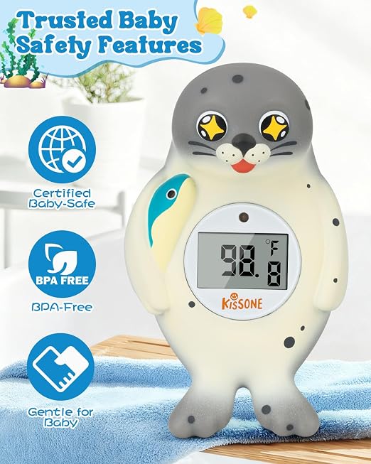 Baby Bath Thermometer Digital for Water Temperature – Fast & Accurate °F/°C Reading, Waterproof Floating Safety Thermometer for Infants & Toddlers
