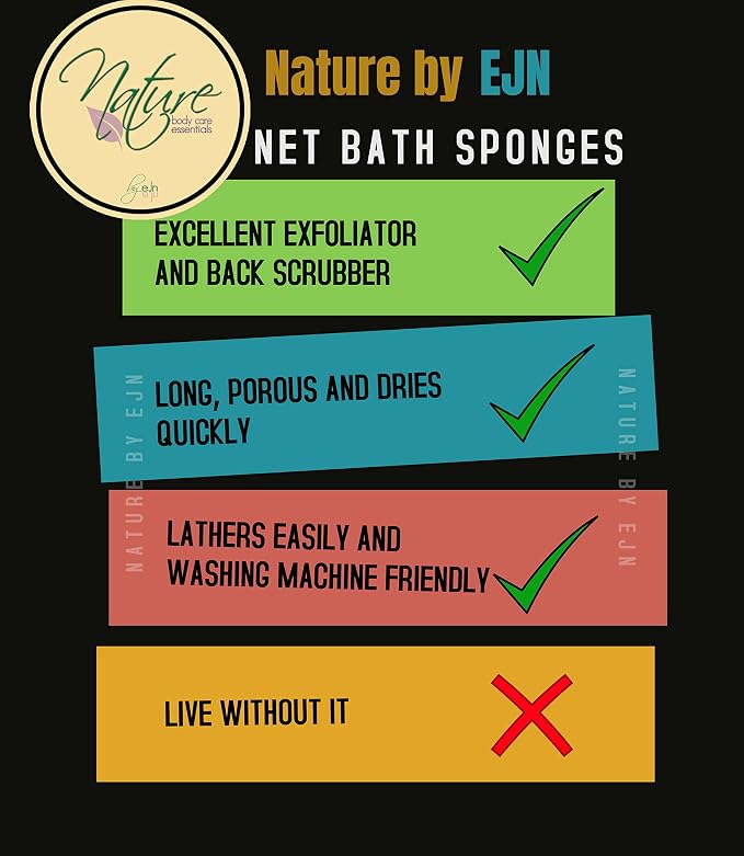 Net Bath Sponge, Customized N1 Weave, Long, Skin Exfoliation, African, Porous, Stretches Horizontally to Approximately 49" (Army Green)