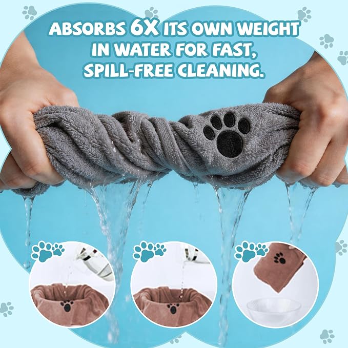 Puomue Microfiber Dog Towels for Drying Dogs, Super Absorbent and Soft Pet Grooming Towel, 40 Inch X 23.6 Inch, Perfect for Large, Medium or Small Dogs (Grey + Brown, 41" L x 23.6" W)