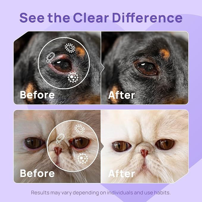 HICC PET Eye Wash for Dogs & Cats, Gently Cleans Eye Crust, Debris & Discharge, Eye Cleaner for Pets – Routine Eye Care & Cleaning 5.1 fl oz