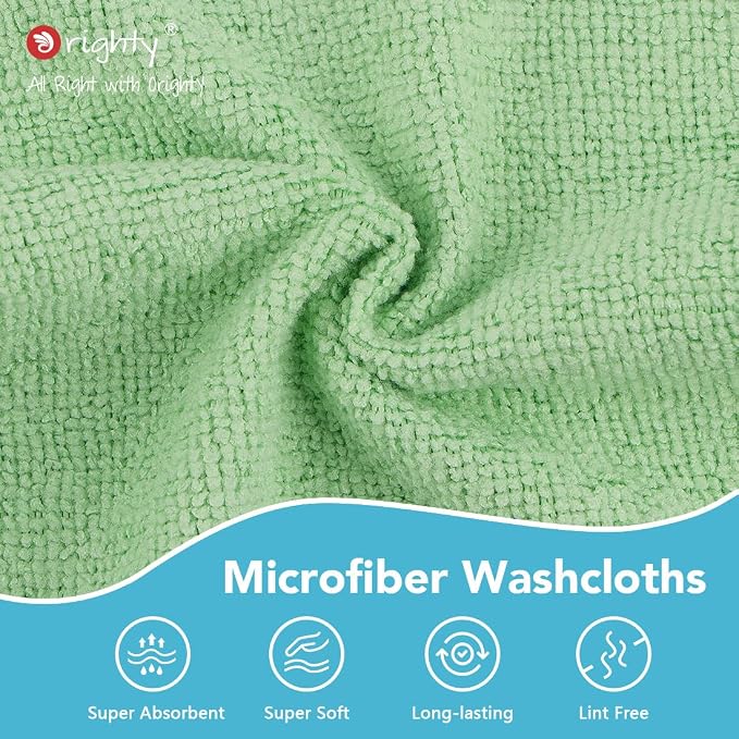 Orighty Wash Cloths, 20 Pack Face Towels, Soft Quick-Drying Washcloths, Multi-Purpose Microfiber Face Cloths for Bathroom, Gym, Spa, Hotel, Travel, 11.5"x11.5", Multicolor