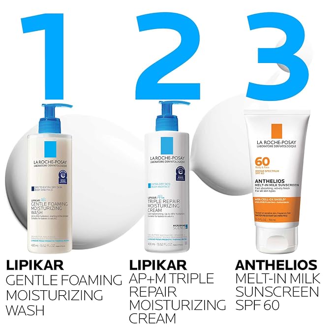 La Roche-Posay Lipikar AP+ Gentle Foaming Moisturizing Wash, Shea Butter + Niacinamide + Glycerin, Moisturizing Body Wash For Dry Skin, National Eczema Association Accepted, Soap Free