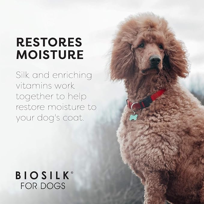 BioSilk for Dogs Silk Therapy Waterless Shampoo Spray with Organic Coconut Oil, No Rinse Dry Dog Shampoo, Sulfate and Paraben Free, pH Balanced, Made in the USA, 7 Fl Oz