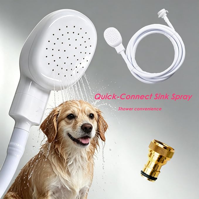 5m/16.40ft Quick-Connect Sink Spray Rrubber Hose,Shampoo Sprayer Handheld Hose Portable Sink Spraye Strainers for Bathing Baby,Pets Shower,Rinsing Vegetables,Washing Hair