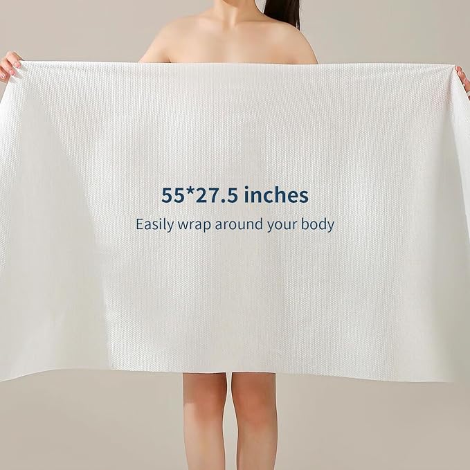 4 Pack Disposable Bath Towels 55''X27.5'’ Durable Portable Camping Towels | Large and thick individually vacuum packed for travel hotel business trip swimming pet towels sauna spa hot spring water play